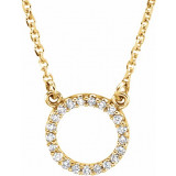 14K Yellow 1/10 CTW Diamond Circle 16 Necklace - 66417100002P photo