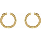 14K Yellow 1/2 CTW Diamond Sculptural Hoop Earrings with Vault Lock - 65185560000P photo 2