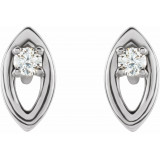 14K White .05 CTW Diamond Solitaire Earrings - 86754600P photo 2
