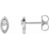 14K White .05 CTW Diamond Solitaire Earrings - 86754600P photo