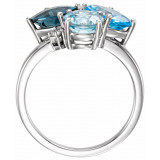 14K White Swiss, London, & Sky Blue Topaz & .05 CTW Diamond Ring - 717996000P photo 2