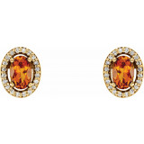 14K Yellow Citrine & 1/10 CTW Diamond Earrings - 86070102P photo 2