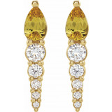 14K Yellow Citrine & 1/4 CTW Diamond Earrings - 870256028P photo 2