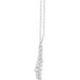 14K White 3/8 CTW Diamond Leaf 16-18 Necklace - 65270260002P photo 2
