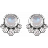 14K White Moonstone & 1/8 CTW Diamond Earrings - 86780615P photo 2
