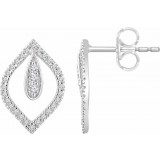14K White 1/4 CTW Diamond Freeform Earrings - 65285960002P photo