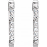 14K White 1/5 CTW Diamond 15.25 mm Hoop Earrings - 65214960001P photo 2