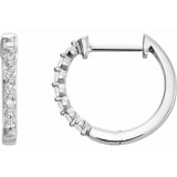 14K White 1/5 CTW Diamond 15.25 mm Hoop Earrings - 65214960001P photo