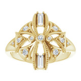 14K Yellow 1/4 CTW Diamond Vintage-Inspired Ring - 124057601P photo 3