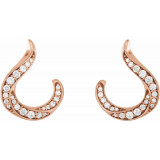 14K Rose 3/8 CTW Diamond Freeform Earrings - 86505602P photo 2
