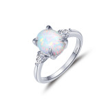 Lafonn Platinum Three-Stone Engagement Ring - R0476OPP05 photo