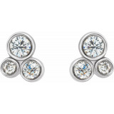 14K White 1/5 CTW Diamond Geometric Cluster Earrings - 86752600P photo 2