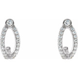 14K White 1/3 CTW Diamond J-Hoop Earrings - 86816600P photo 2