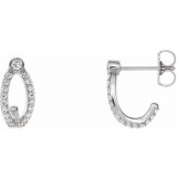14K White 1/3 CTW Diamond J-Hoop Earrings - 86816600P photo