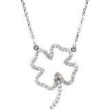 14K White 1/4 CTW Diamond Clover 16 Necklace - 6707384398P photo