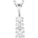 14K White 1/6 CTW Diamond 3-Stone 18 Necklace - 2162460000P photo
