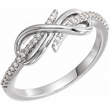 14K White 1/10 CTW Diamond Infinity-Inspired Ring - 123329600P photo