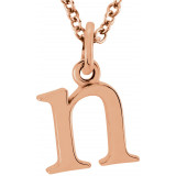 14K Rose Lowercase Initial n 16 Necklace - 8578070041P photo