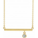 14K Yellow Diamond Bezel-Set 18 Bar Necklace - 869056106P photo
