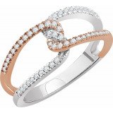 14K White & Rose 1/4 CTW Diamond Ring - 65267860001P photo