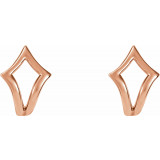 14K Rose Geometric J-Hoop Earrings - 86517607P photo 2