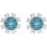 14K White Blue Zircon & 1/2 CTW Diamond Earrings - 20000286260P photo 2