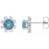 14K White Blue Zircon & 1/2 CTW Diamond Earrings - 20000286260P photo
