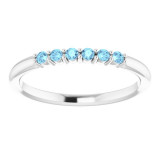 Platinum Aquamarine Stackable Ring - 123288615P photo 3