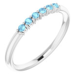 Platinum Aquamarine Stackable Ring - 123288615P photo