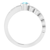 14K White Aquamarine & .05 CTW Diamond Ring - 71930600P photo 2