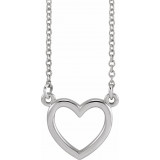 14K White 10.8x10 mm Heart 16 Necklace - 858741017P photo