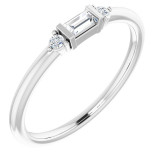 14K White 1/8 CTW Diamond Stackable Ring - 124011600P photo