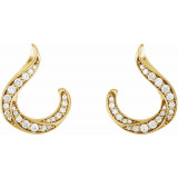 14K Yellow 3/8 CTW Diamond Freeform Earrings - 86505601P photo 2