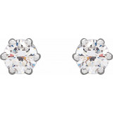 14K White 3.2 mm SI2-SI3 1/4 CTW Diamond 6-Prong Wire Basket Earrings - 292366100P photo 2