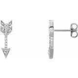 14K White 1/6 CTW Diamond Arrow Earrings - 65243560004P photo