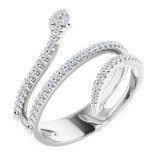 14K White 1/3 CTW Diamond Snake Ring - 123084600P photo