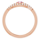 14K Rose Pink Tourmaline & White Sapphire Evil Eye Ring - 72064652P photo 2