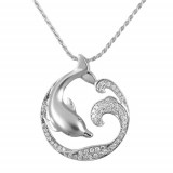 Alamea Sterling Silver and CZ Dolphin Pendant photo