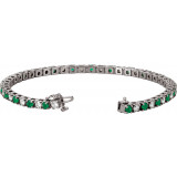 14K White Emerald & 2 1/3 CTW Diamond Line 7  Bracelet - 62078100P photo 2