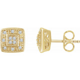 14K Yellow 1/10 CTW Diamond Cluster Earrings - 65294560001P photo