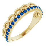 14K Yellow Blue Sapphire Infinity-Inspired Stackable Ring - 72003601P photo