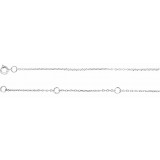 14K White 1 mm Adjustable Diamond-Cut Cable Chain 6 1/2-7 1/2 Bracelet - CH12360039P photo