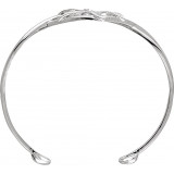 14K White .05 CTW Diamond Leaf Design Cuff Bracelet - 650886101P photo 2