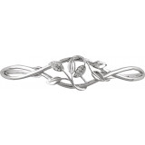 14K White .05 CTW Diamond Leaf Design Cuff Bracelet - 650886101P photo 4