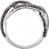 14K White 1 5/8 CTW Black & White Diamond Interlocking Ring - 6744760001P photo 2