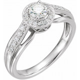 14K White 1/2 CTW Diamond Engagement Ring - 6562660001P photo