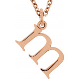 14K Rose Lowercase Initial m 16 Necklace - 8578070038P photo