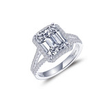 Lafonn Platinum Halo Engagement Ring - R0468CLP06 photo