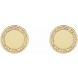 14K Yellow 1/4 CTW Diamond Engravable Earrings - 86775601P photo 2
