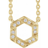 14K Yellow .06 CTW Diamond Geometric 16-18 Necklace - 65350060001P photo